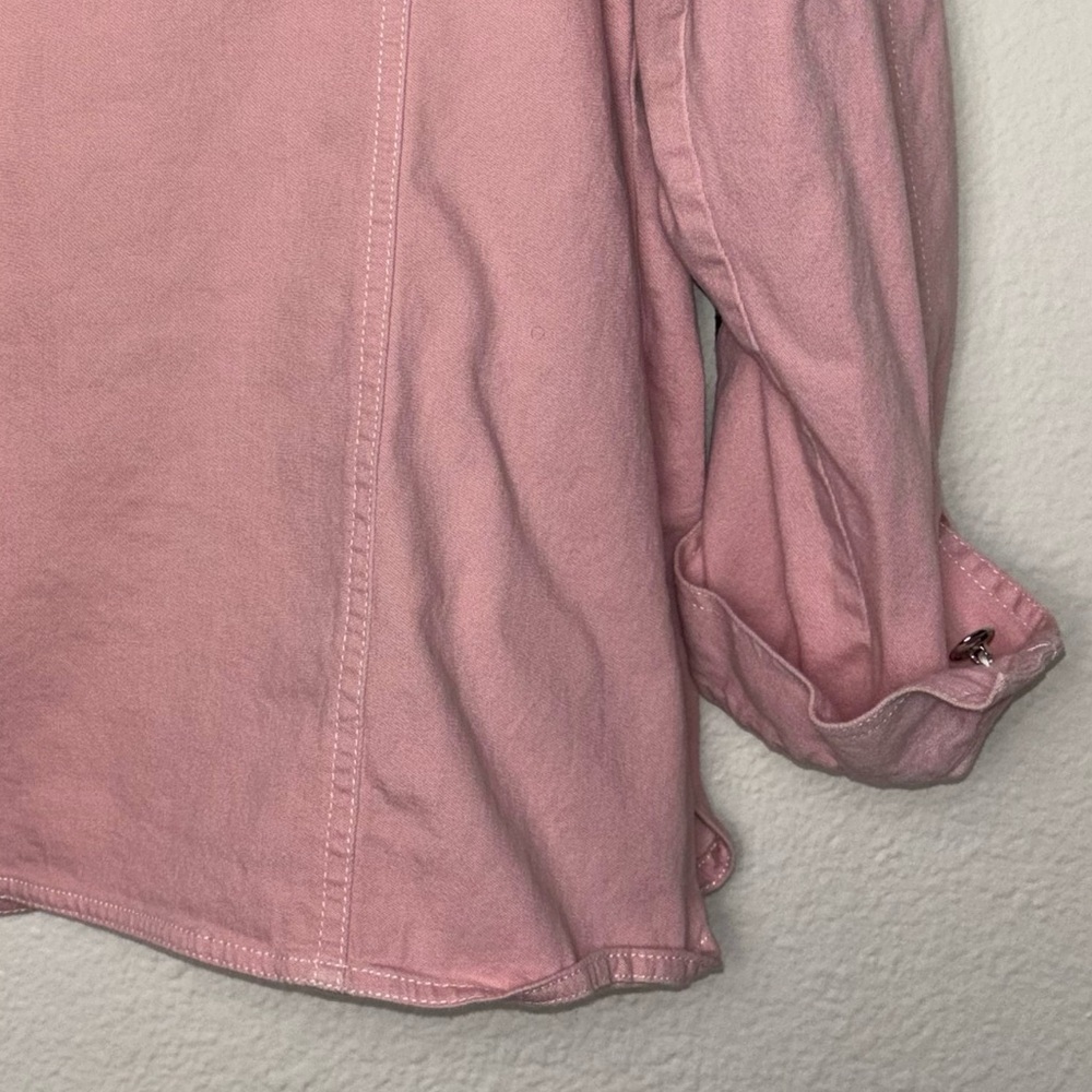 Bob Mackie Wearable Art Pink Denim jacket w/Tulips Vintage Women's size medium - Picture 13 of 16